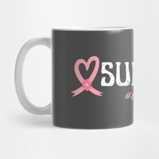 Heart Shape Pink Ribbon Breast Cancer Survivor Mug